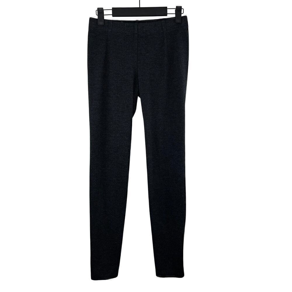 Vince Charcoal Grey Ribbed Stretch Knit Pull On Skinny Pants Size Small Women's